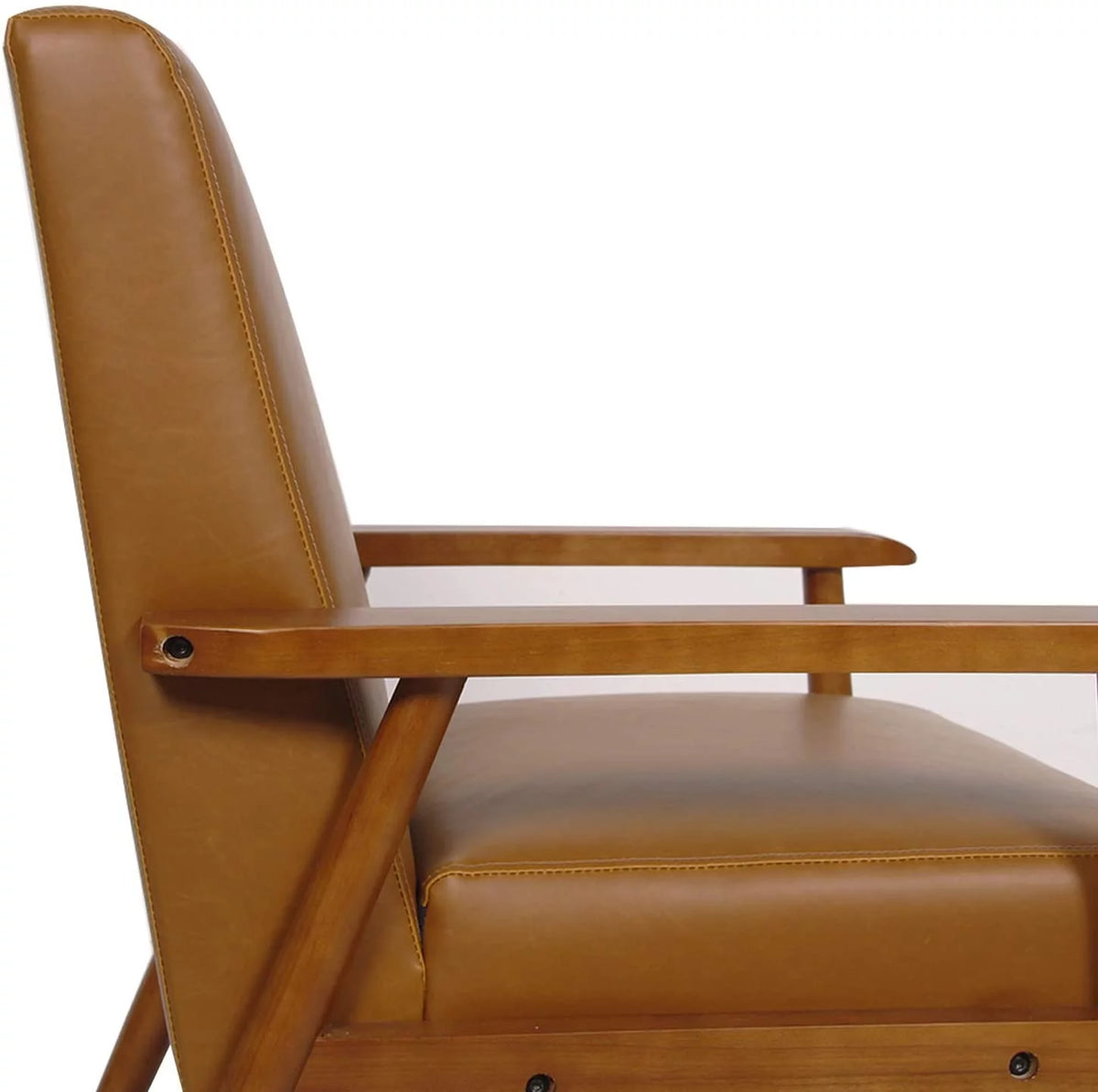 Brown Mid-Century Accent Chair with Armrests N283