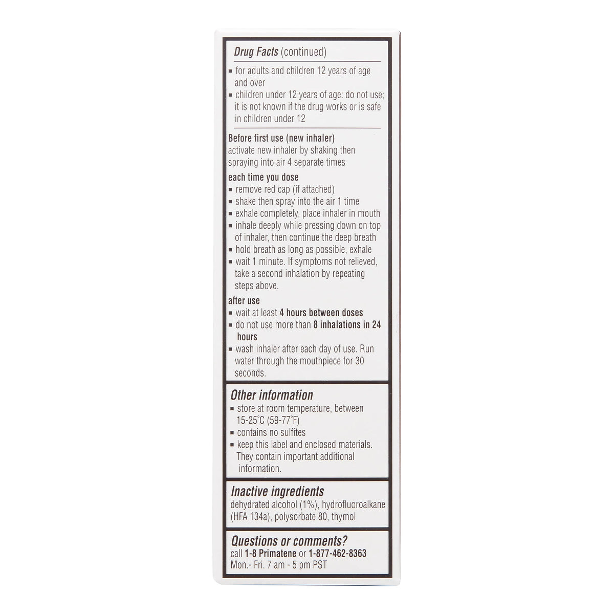 Epinephrine Oral Inhalation Aerosol B4903