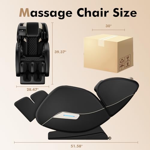 Black Full Body Zero Gravity SL-Track Shiatsu Massage Recliner Chair F243701