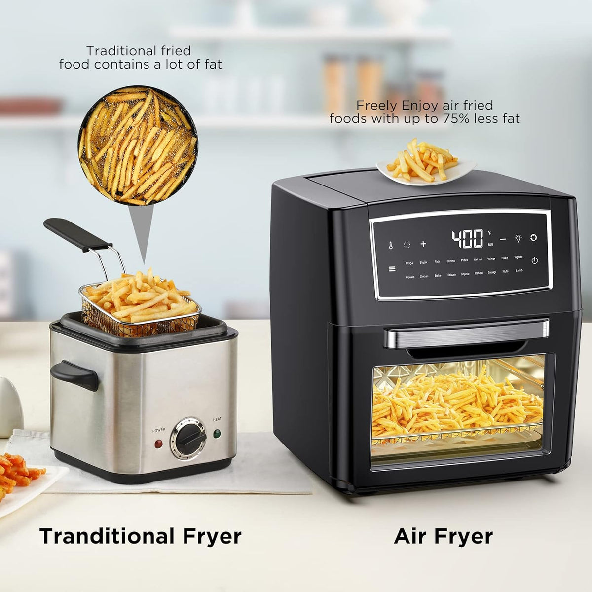 18 in 1 Convection Air Fryer Toaster Oven, 12L, 1500w, Black F64031