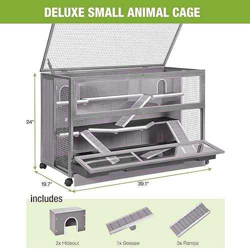 3 Levels Small Animal Cage with Chewing Toy V371