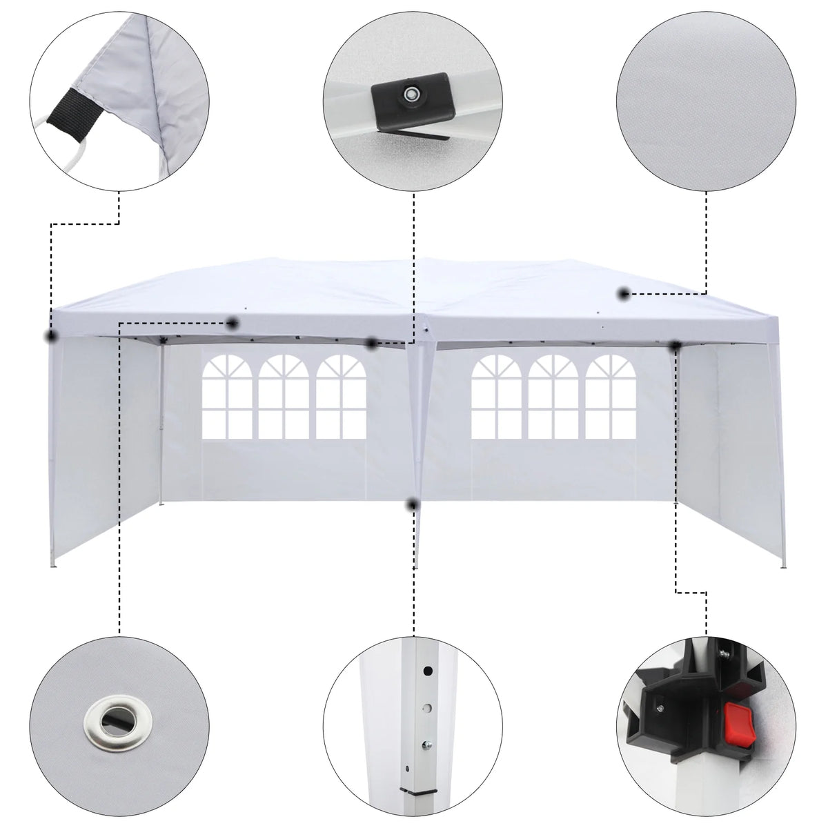 10'X20' Pop up Canopy Tent White Q524