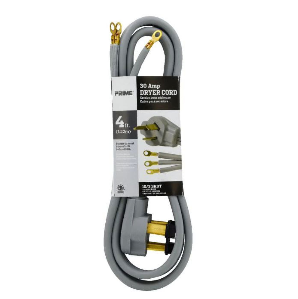 4 Feet 10/3 30 Amp 3-Wire Dryer Cord (4 Pack) F873619