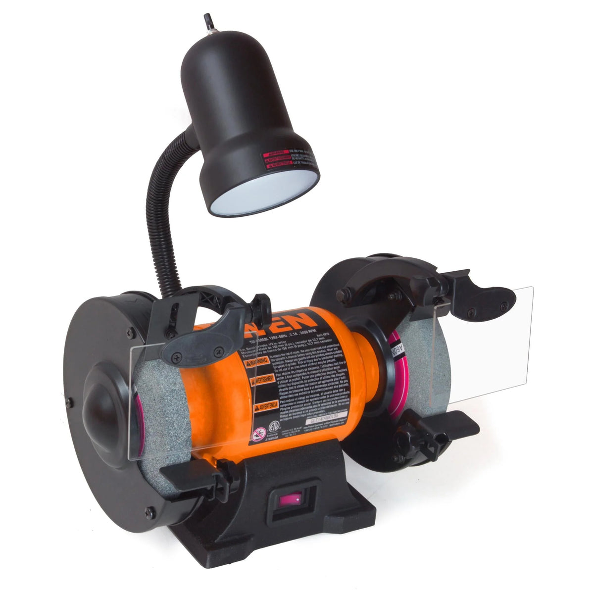 6-Inch Single Speed Bench Grinder with Work Light V453