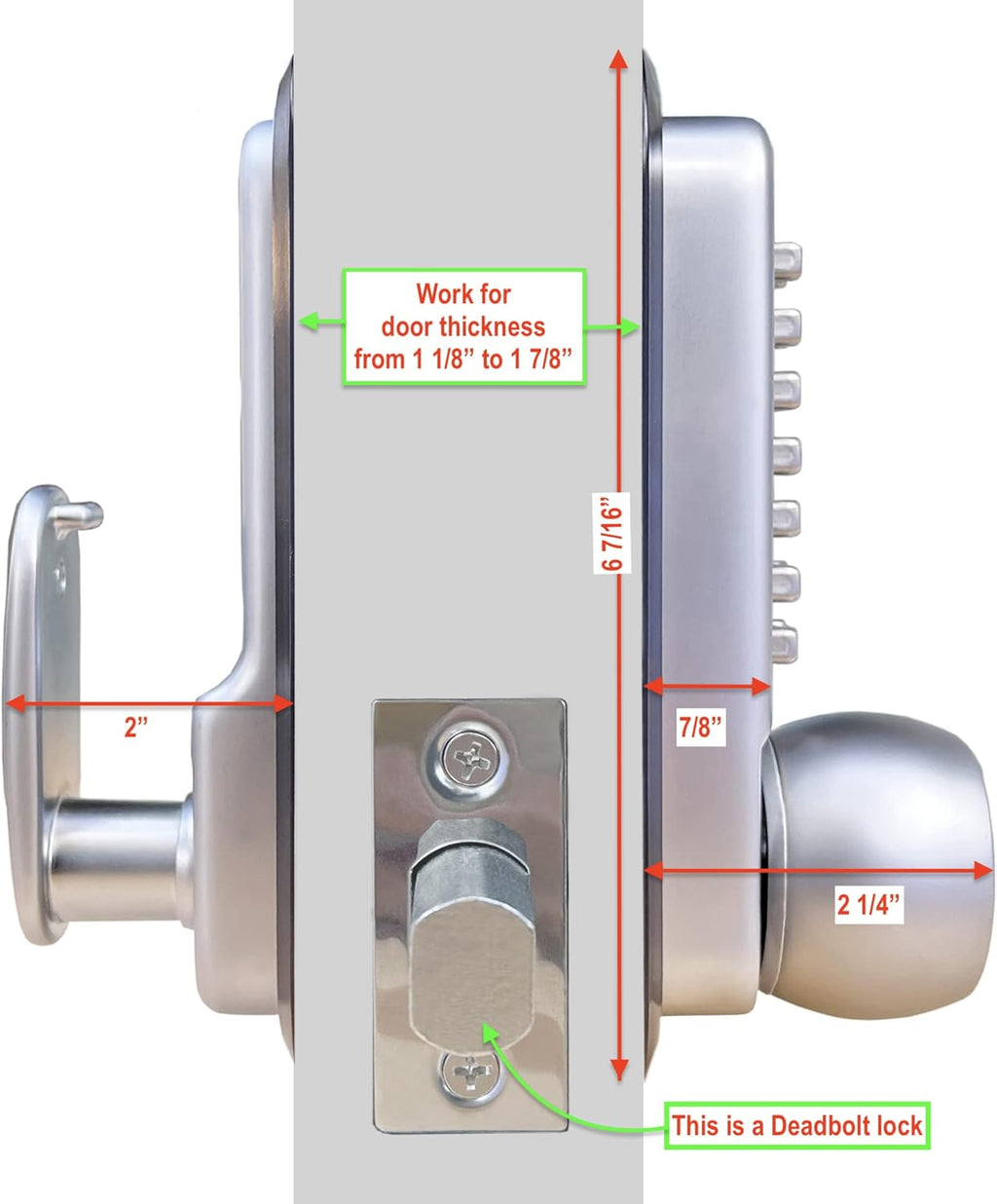 Chrome Mechanical Deadbolt Door Lock C1768