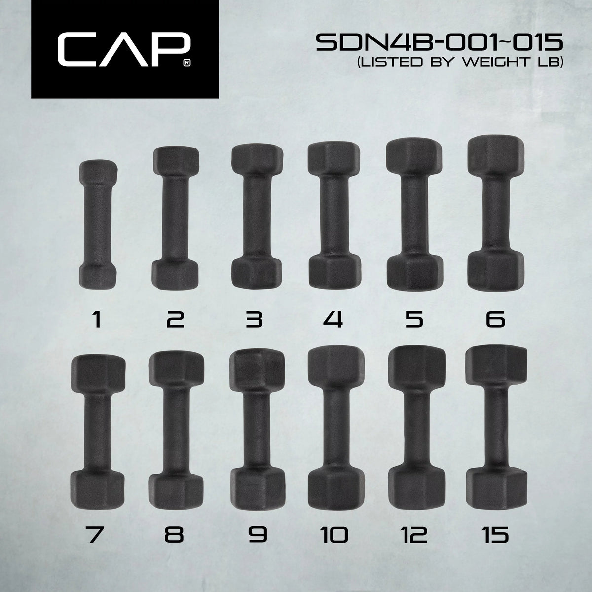 1lb Black Neoprene Dumbbell U2708