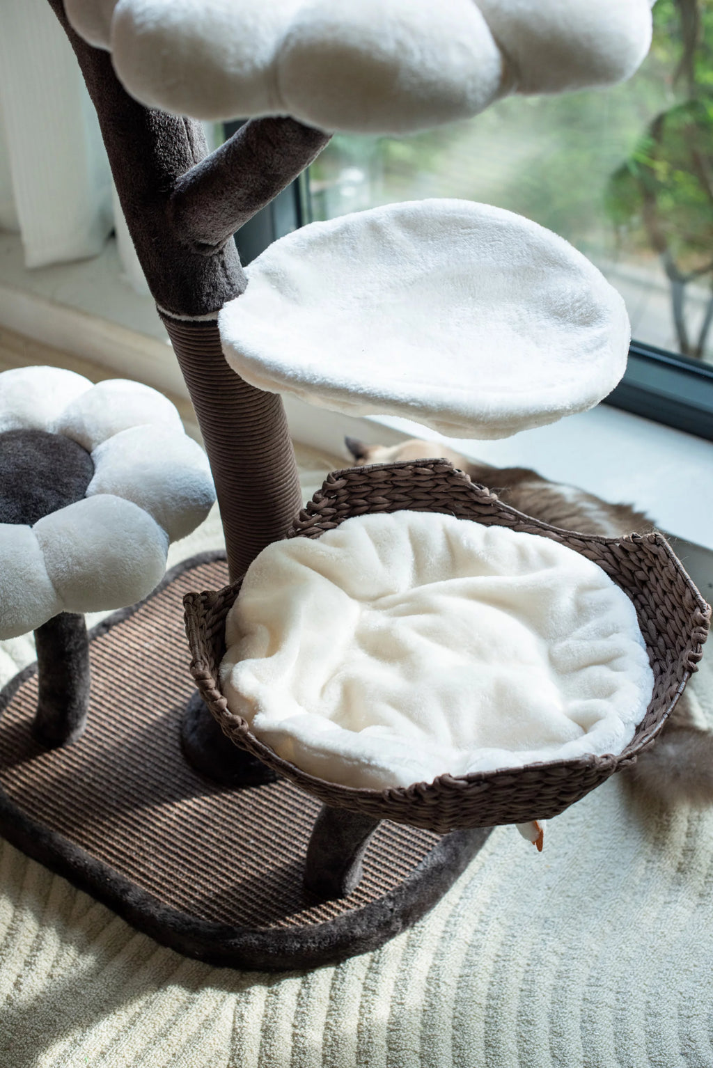 Natural Blossom Woven Tree Branches 6-Level Cat Tree with Hammock T30645