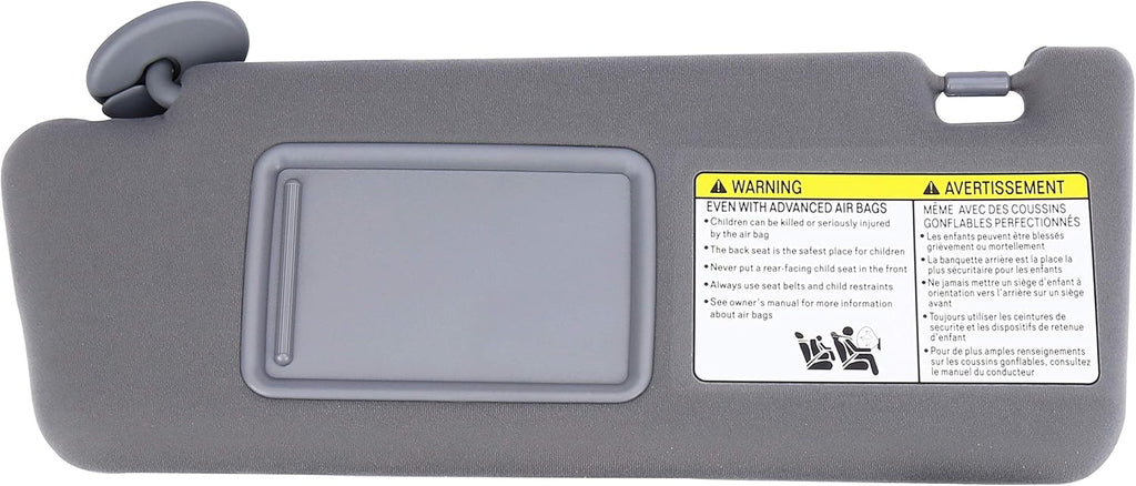 Left Driver Side Sun Visor Gray Without Light Pack of 2 C2310