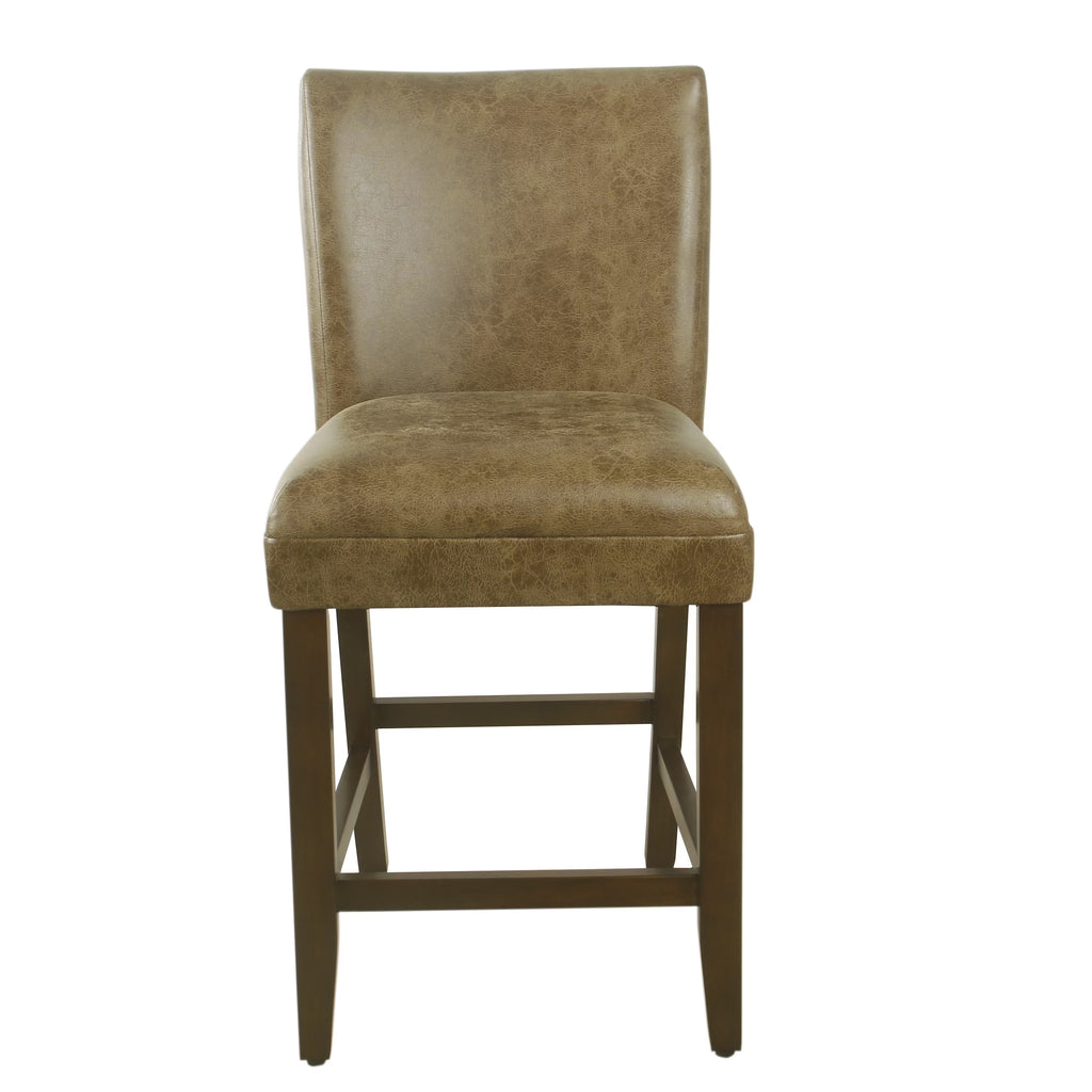 Distressed Brown Faux Leather Barstool X305