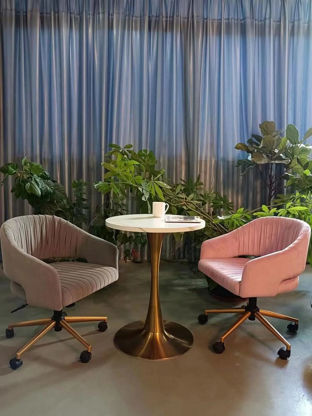 Round Gold Coffee Table Dining Table Side Table for 2-4 P5650