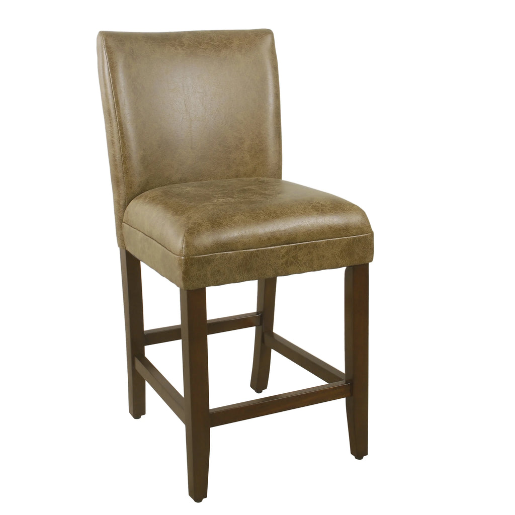Distressed Brown Faux Leather Barstool X305