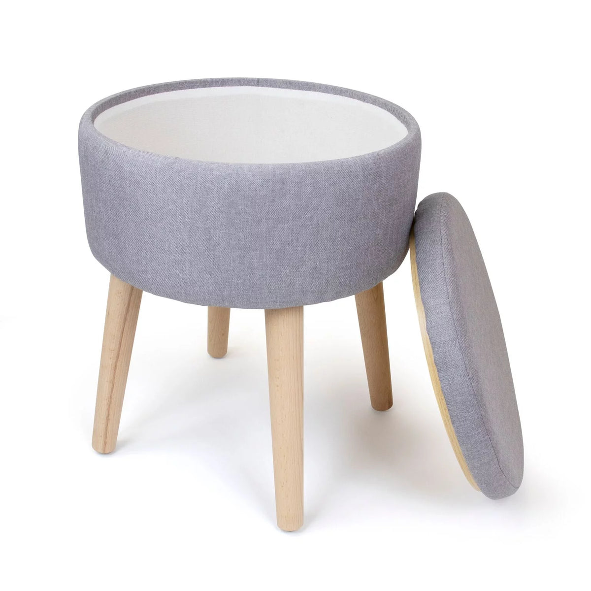 14" Round Storage Ottoman with Tray T262