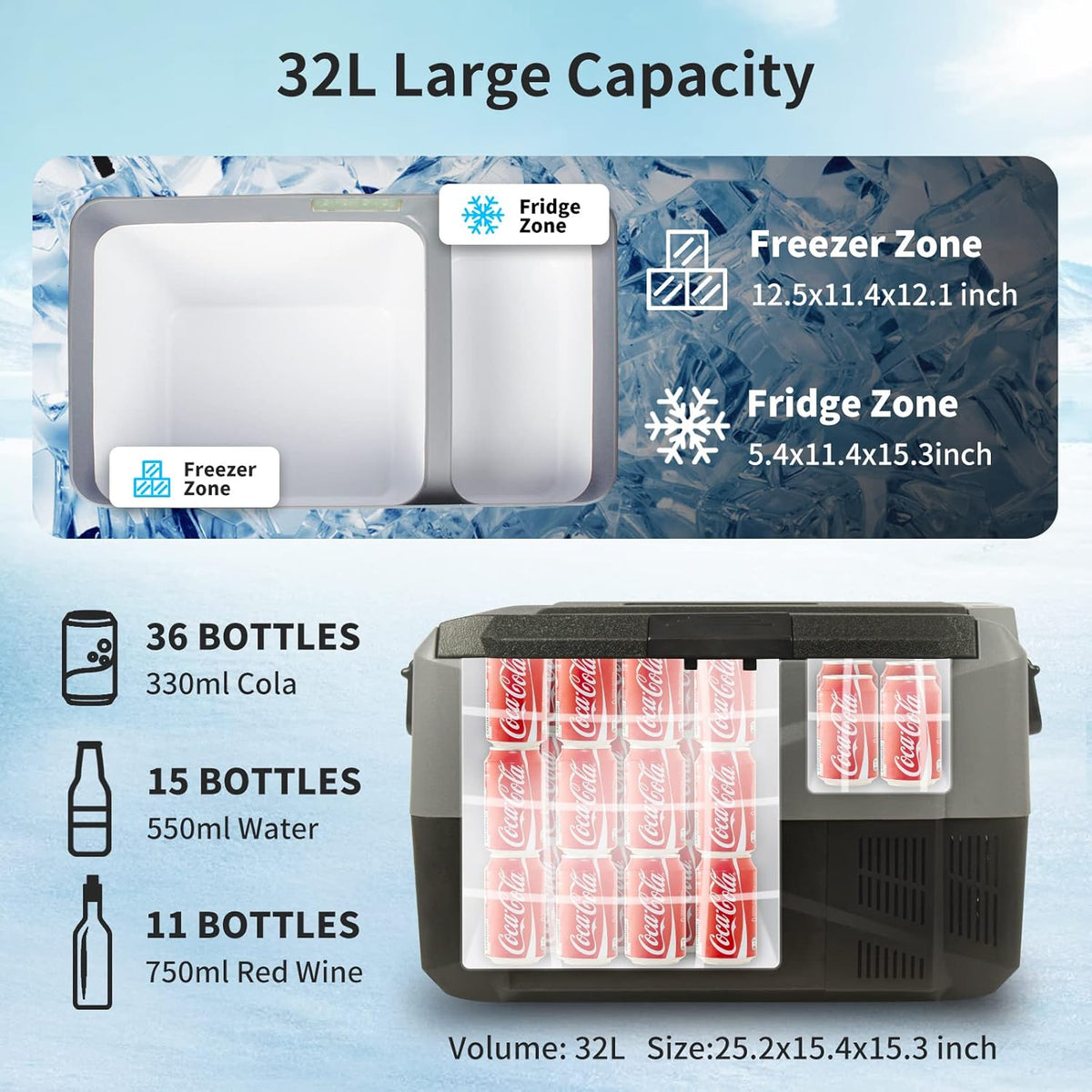 30 Quart Dual Temperature Control Portable Fridge K87712