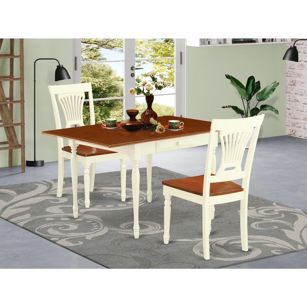 3 Pieces Drop Leaf Wood Kitchen Table Set H977