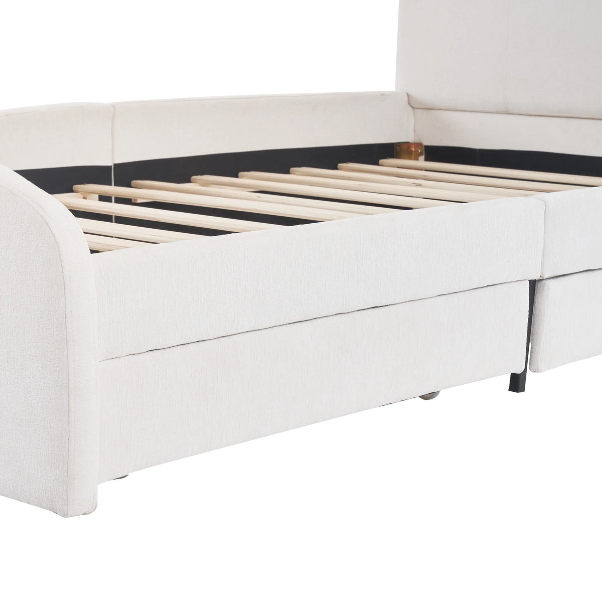 Upholstered Twin Bed with 2 Drawers N7863