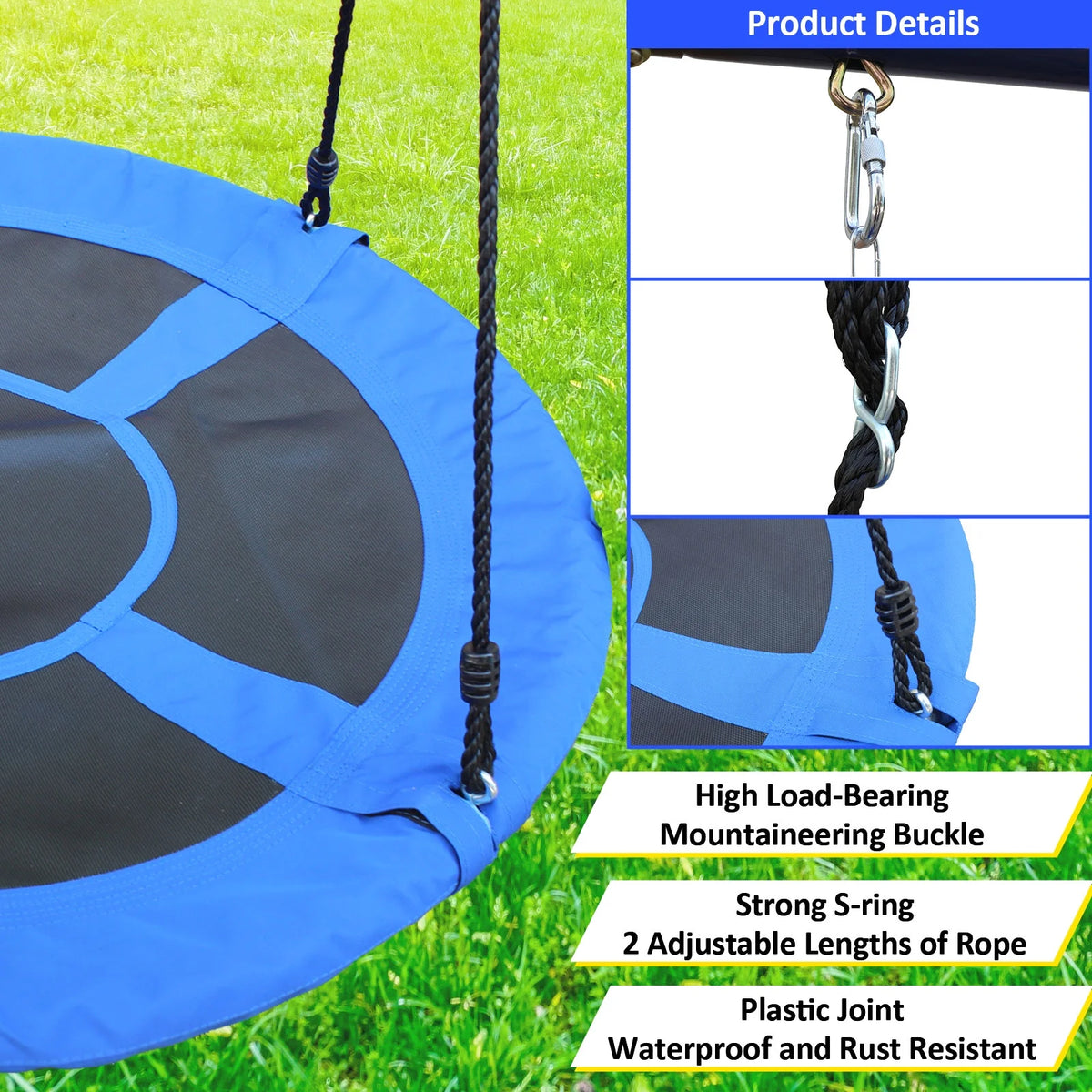 Heavy Duty Metal Swing Set with Disc Swing and Belt Swing X9804