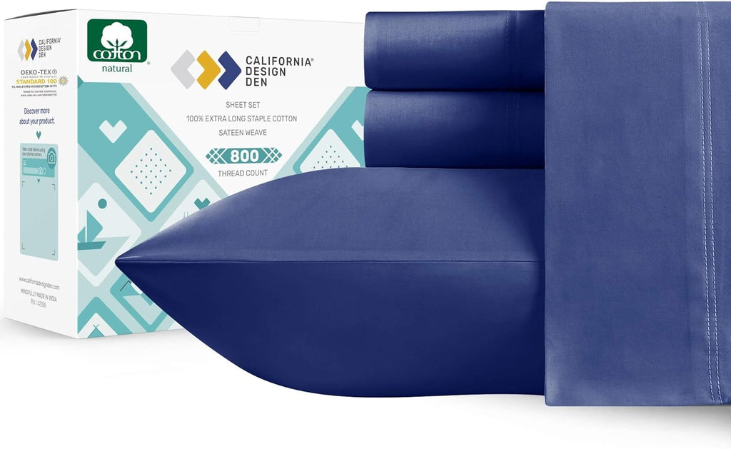Split King 5Pc Cotton Sheet Set with 2 Twin-XL Fitted Sheets O972